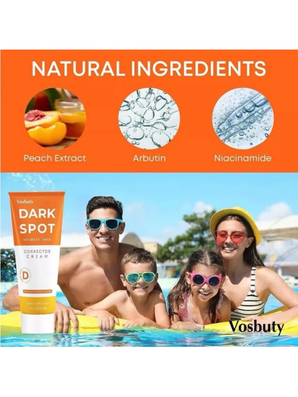 (2 Pack) Vosbuty Dark Spot Corrector Cream Intimate Area Niacinamide Arbutin